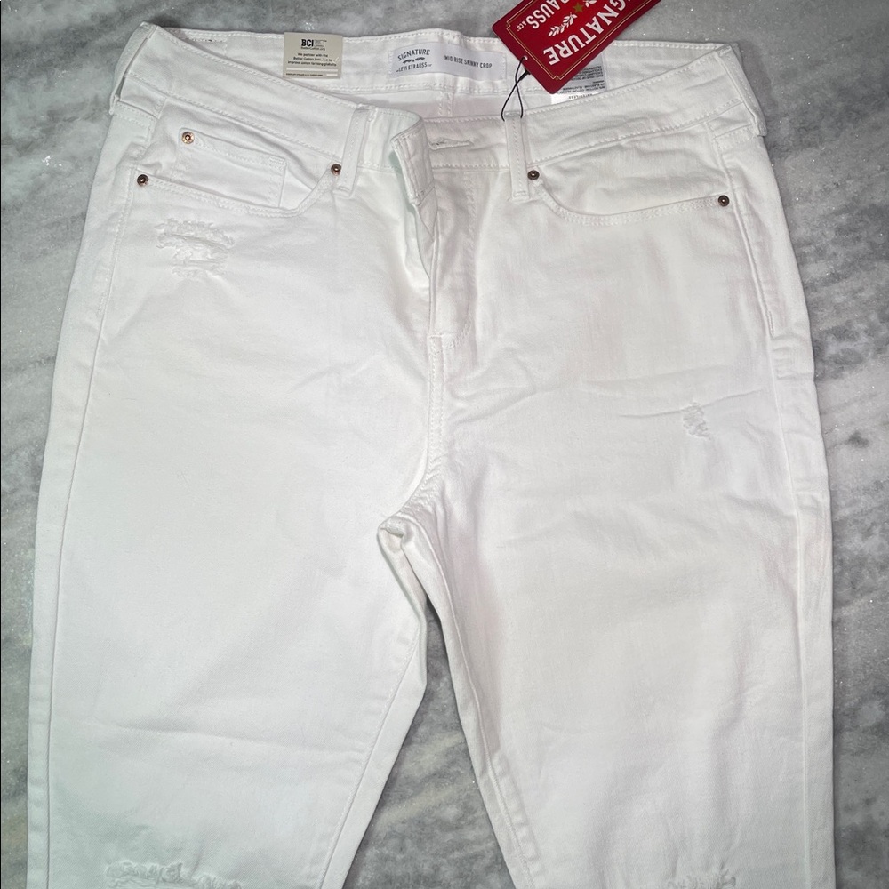 Signature by Levi Strauss White Skinny Crop Jeans